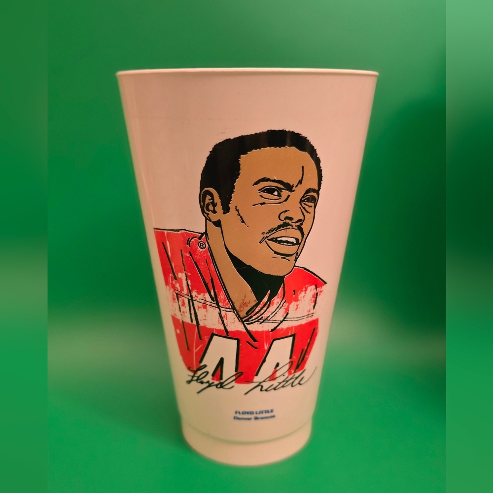 Denver Broncis Floyd Little, 7-Eleven Plsdtic Slurpee Cup